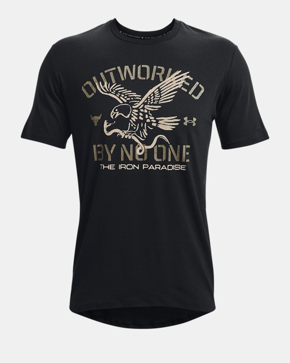 Men's Project Rock Outworked Short Sleeve in Black image number 4